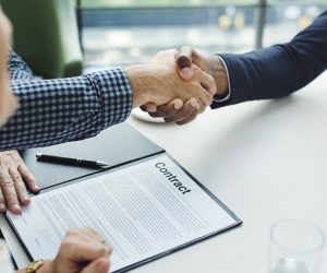 Two men shaking hands