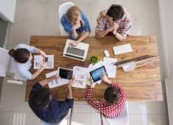 High angle view at the office interior